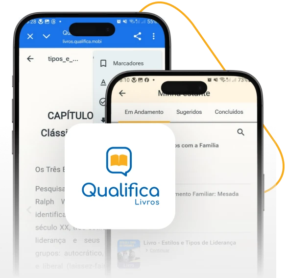 App Qualifica Livros em dois smartphones